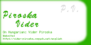 piroska vider business card